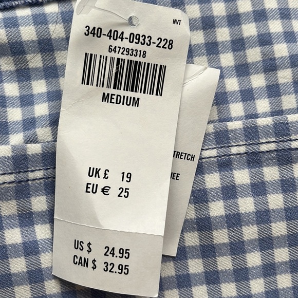 Crop Blue and White Checkered Top - Picture 3 of 4